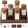 Yangbaga Glass Spice Jars with Labels 24pc 4oz Square Seasoning Containers and 2pc Rack with Airtight Wood lidPepper GrinderFunnel Empty Spice Organizer Bottles for Kitchen Drawer Cabinet