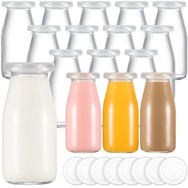 Zubebe 12 Pack 6 oz Glass Jars with 24 Lids Mini Yogurt Jars for Pudding Jams Overnight Oats DIY Crafts Party Favors Gift Ideas