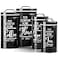 DAYYET Black Canisters Sets for the Kitchen Airtight Kitchen Canisters for Countertop Flour and Sugar Containers Tea Coffee Sugar Canister Set Black Kitchen Decor and Accessories Set of 4