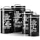 DAYYET Black Canisters Sets for the Kitchen Airtight Kitchen Canisters for Countertop Flour and Sugar Containers Tea Coffee Sugar Canister Set Black Kitchen Decor and Accessories Set of 4