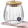 Galazzz 38 FL OZ Glass Jars with Bamboo Lids Airtight Storage Containers Large Candy Jars for Coffee Nuts Cookies Decorative Glass Canister 1130ml Oval