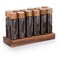 JUXYES Set of 12 Single Dose Coffee Bean Storage Tubes with Wooden Stand and Lids Dosing Glass Vials for Coffee Storage Coffee Bean Container Cellars Espresso Bean Canisters Set 2 fl oz