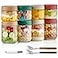 Qipecedm 8 Pack Overnight Oats Containers with Lids Large Small Glass Mason Jars 16oz 10 oz Breakfast Oatmeal Container to Go Salad Meal Prep Jars for Food Storage Mush Chia Seed Pudding Jars