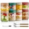 Qipecedm 8 Pack Overnight Oats Containers with Lids Large Small Glass Mason Jars 16oz 10 oz Breakfast Oatmeal Container to Go Salad Meal Prep Jars for Food Storage Mush Chia Seed Pudding Jars