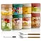 Qipecedm 8 Pack Overnight Oats Containers with Lids Large Small Glass Mason Jars 16oz 10 oz Breakfast Oatmeal Container to Go Salad Meal Prep Jars for Food Storage Mush Chia Seed Pudding Jars