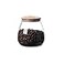 MOLADRI 400 ML13 FL OZ Clear Cute Glass Storage Canister Holder with Airtight Bamboo Lid Round Modern Decorative Small Container Jar for Coffee Spice Candy Salt Cookie Condiment Pepper Sugar
