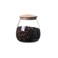 MOLADRI 400 ML13 FL OZ Clear Cute Glass Storage Canister Holder with Airtight Bamboo Lid Round Modern Decorative Small Container Jar for Coffee Spice Candy Salt Cookie Condiment Pepper Sugar
