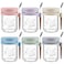 LANDNEOO 6 Pack Overnight Oats Containers with Lids and Spoons 16 oz Glass Mason Overnight Oats Jars Large Capacity Airtight Jars for Milk Cereal Fruit