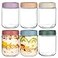 Artcochan Overnight Oats Containers with Lids 16 oz Glass Jars 6 Pack Glass Mason Jars with Airtight Lids Perfect for Oats Yogurt Chia Pudding Snack