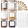 CZSZYGHBAO 6 Pack Glass Jars with Bamboo Lid and Spoons 17Oz27Oz Borosilicate Glass Jars with 132 Pantry Labels for Coffee Beans Tea Sugar More