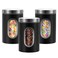 QYQRQF Canisters Sets for the Kitchen 3pcs Sugar Flour Tea Coffee Storage Jars Stainless Steel Food Container Organizer for Kitchen Counter with Transparent Window black