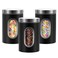 QYQRQF Canisters Sets for the Kitchen 3pcs Sugar Flour Tea Coffee Storage Jars Stainless Steel Food Container Organizer for Kitchen Counter with Transparent Window black