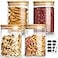 Mfacoy 4 Pack Glass Storage Jars with Airtight Bamboo Lid 27 OZ Glass Canisters Set with Labels Glass Food Storage Jar for Kitchen Clear Container for Candy Cookie Coffee Beans Snacks Spices