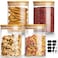 Mfacoy 4 Pack Glass Storage Jars with Airtight Bamboo Lid 27 OZ Glass Canisters Set with Labels Glass Food Storage Jar for Kitchen Clear Container for Candy Cookie Coffee Beans Snacks Spices