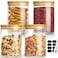 Mfacoy 4 Pack Glass Storage Jars with Airtight Bamboo Lid 27 OZ Glass Canisters Set with Labels Glass Food Storage Jar for Kitchen Clear Container for Candy Cookie Coffee Beans Snacks Spices