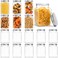 Bekith 16 Pack Clear Plastic Jars with Lids 16 OZ WideMouth Refillable Storage Containers Square Empty Plastic Storage Jars for Dry Food Candy Cookie Peanut Butter Honey