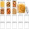 Bekith 16 Pack Clear Plastic Jars with Lids 16 OZ WideMouth Refillable Storage Containers Square Empty Plastic Storage Jars for Dry Food Candy Cookie Peanut Butter Honey