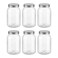 novelinks 32 oz Clear Plastic Jars with Lids 6 Pack Large Plastic Mason Jars with Lids 32oz Reusable Quart Containers for Kitchen Organization 6 PackSilver
