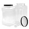 Cornucopia Brands Square Gallon Size Clear Plastic Canisters 2Pack 4Quart Jar Grip Containers w Plastic Scoops BPAFree