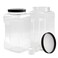Cornucopia Brands Square Gallon Size Clear Plastic Canisters 2Pack 4Quart Jar Grip Containers w Plastic Scoops BPAFree