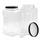 Cornucopia Brands Square Gallon Size Clear Plastic Canisters 2Pack 4Quart Jar Grip Containers w Plastic Scoops BPAFree