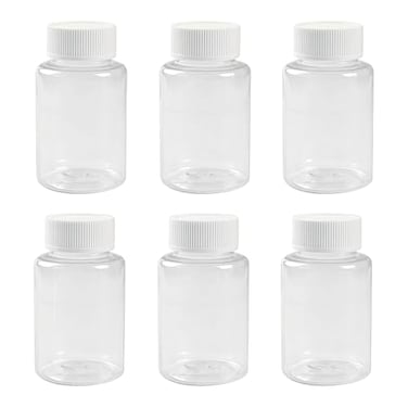 vipolish 12 PCS 100 ML 33 OZ Plastic Clear Bottles Empty Container with White Screw Cap Solid Powder Case Refillable Storage Holder Sample Jar for Dispense Different Items