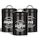 Dxlac 3 Piece Food Jars Canisters Sets Airtight Coffee Container Tea Organizer And Sugar Canister Rustic Farmhouse Decor for Kitchen Countertop Black