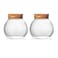 Aurfedes Set of 2 round glass jars with cork lid 17oz wedding candy jar kitchen Storage jar perfect for tea biscuits cereals flour beans spices coffee beans etc 2PCS