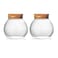 Aurfedes Set of 2 round glass jars with cork lid 17oz wedding candy jar kitchen Storage jar perfect for tea biscuits cereals flour beans spices coffee beans etc 2PCS