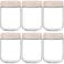 NETANY 6pack 16oz Glass jars with Airtight Lids Overnight Oats Containers with Lids Wide mouth Mason Salad jars Glass Food Storage Containers for Snacks Yogurt Spice SugarBeige
