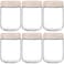 NETANY 6pack 16oz Glass jars with Airtight Lids Overnight Oats Containers with Lids Wide mouth Mason Salad jars Glass Food Storage Containers for Snacks Yogurt Spice SugarBeige