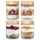 NETANY 4pack 16oz Glass jars with Airtight Lids Overnight Oats Containers with Bamboo Lids Wide mouth Mason Salad jars Glass Food Storage Containers for Snacks Yogurt Spice Sugar