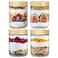 NETANY 4pack 16oz Glass jars with Airtight Lids Overnight Oats Containers with Bamboo Lids Wide mouth Mason Salad jars Glass Food Storage Containers for Snacks Yogurt Spice Sugar