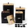 PERFNIQUE Kitchen Canisters Airtight Canister Sets for Kitchen Counter Kitchen Canisters for Countertop Set of 4 Coffee Tea Sugar Flour Spice Tin Jars Food Storage Container with LidBlack
