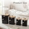 PERFNIQUE Kitchen Canisters Airtight Canister Sets for Kitchen Counter Kitchen Canisters for Countertop Set of 4 Coffee Tea Sugar Flour Spice Tin Jars Food Storage Container with LidBlack