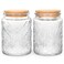 BEWAVE Vintage Glass Jar 24oz Food Storage Containers Clear Mason Jars With Airtight Lid for Kitchen CounterCoffee Tea Sugar Candy 2 Pack