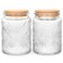 BEWAVE Vintage Glass Jar 24oz Food Storage Containers Clear Mason Jars With Airtight Lid for Kitchen CounterCoffee Tea Sugar Candy 2 Pack