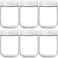 NETANY 6pack 16oz Glass jars with Airtight Lids Overnight Oats Containers with Lids Wide mouth Mason Salad jars Glass Food Storage Containers for Snacks Yogurt Spice SugarWhite