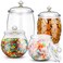 Nuogo 4 Pcs Plastic Candy and Cookie Jars with Lids Clear Cookie Container Candy Jars Large Airtight Apothecary Storage Organization for Wedding Home Kitchen Bar304264 oz
