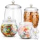 Nuogo 4 Pcs Plastic Candy and Cookie Jars with Lids Clear Cookie Container Candy Jars Large Airtight Apothecary Storage Organization for Wedding Home Kitchen Bar304264 oz
