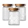 Adodeen 3Pack 24oz Glass Jar With Airtight LidKitchen Canisters For CountertopCoffee Sugar Container SetPantry Glass Storage Containers For FlourCandyLoose TeaSnack mason jars
