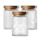 Adodeen 3Pack 24oz Glass Jar With Airtight LidKitchen Canisters For CountertopCoffee Sugar Container SetPantry Glass Storage Containers For FlourCandyLoose TeaSnack mason jars