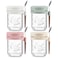 LANDNEOO 4 Pack Overnight Oats Containers with Lids and Spoons 16 oz Glass Mason Jars with Airtight Lids Overnight Oats Jars for Milk Cereal Fruit