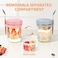 Xyptorix 4 Pack Overnight Oats Containers with Lids and Spoons 16 oz Mason Jars with Removable Separate Compartments Airtight and LeakProof Glass Jars for Chia Pudding Yogurt and Oatmeal