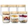 NETANY 6pack 16oz Glass jars with Airtight Lids Overnight Oats Containers with Bamboo Lids Wide mouth Mason Salad jars Glass Food Storage Containers for Snacks Yogurt Spice Sugar