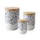 Cerkik Canisters Sets for Kitchen Ceramic Kitchen Containers for Countertop with Airtight Wood Lids Flour and Sugar Containers for Coffee Tea Spice Beans Cookie Jars Blue Set of 3