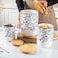 Cerkik Canisters Sets for Kitchen Ceramic Kitchen Containers for Countertop with Airtight Wood Lids Flour and Sugar Containers for Coffee Tea Spice Beans Cookie Jars Blue Set of 3