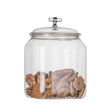 KEKEHOME 101oz Plastic Food Storage Jar with Airtight Seal Lid Square Kitchen Counter Container for Cookies Candy Pasta Dry Goods for Pantry Organization3L