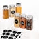 DIDITIME 6Pcs Spice Jars with Label 4oz Empty Square Seasoning Containers Spice Jars with Shaker Lids Small Spice Bottles for Salt Herbs Sugar Pepper Seasoning Jars for Spice Rack Cabinet or Drawer