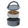 KindTail Portable Pet Feeder Travel Dog Bowls with Lid and Handle Microwave and DishwasherSafe 10oz Inner Bowl 20oz Outer Bowl Grey